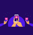 push the like button for more likes concept flat vector image vector image