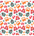 seamless pattern with monsters vector image vector image