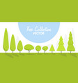 set of abstract cartoon stylized trees natural vector image vector image