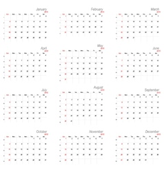2021 year calendar horizontal design Royalty Free Vector