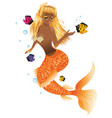 gold fish tail mermaid vector image
