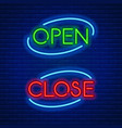 Open close neon signs neon signboards Royalty Free Vector