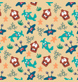 seamless pattern with cute color monsters vector image vector image