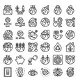 earth day related icon set 3 line style vector image