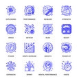 performance web flat line icons set pack outline vector image