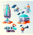 planet colonization cartoon set vector image
