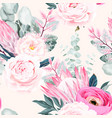 seamless pattern with pastel vintage flower vector image vector image