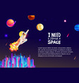 space universe travel flat concept vector image