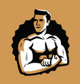 strong and muscular bodybuilder bodybuilding vector image vector image