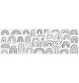 various rainbows silhouettes doodle set vector image