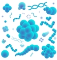 blue virus cells bacteria molecules and dna vector image
