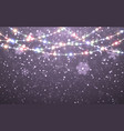 christmas snow falling white snowflakes on dark vector image