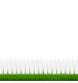 white fence with green grass and background vector image vector image