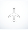 airplane thin line icon vector image vector image