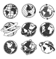 globe concept set monochrome vector image