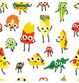 fast food seamless pattern vector image