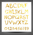 gold hand drawn alphabet pattern vector image vector image