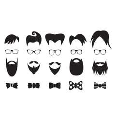 Hipster elements silhouette set Royalty Free Vector Image