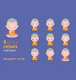 little monk cartoon set vector image vector image