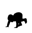 crawling boy silhouette on white vector image vector image