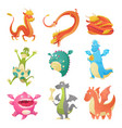 dragon cartoon cute dragonfly dino vector image