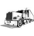 drawing of an american truck with a trailer vector image