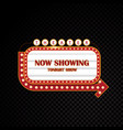 gold brightly theater glowing retro cinema neon vector image vector image