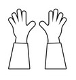 hands human up protesting line style icon vector image vector image