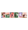 postcards templates set for saint valentine s day vector image