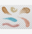 skin foundation smear brush strokes beauty makeup vector image
