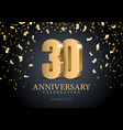 anniversary 30 gold 3d numbers vector image vector image