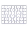 puzzle grid outlined blank jigsaw background 48 vector image vector image