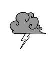 thunder doodle icon drawing sketch hand drawn vector image vector image