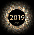yellow discoball new year 2019 greeting poster vector image vector image