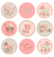 baby girl shower party set vector image