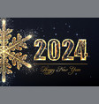 happy new year 2024 luxury greeting card template vector image