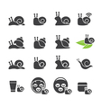 snail icon set vector image