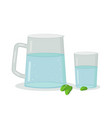 a decanter and glass of drinking water vector image