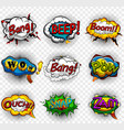 comic speech bubbles on transparent background vector image