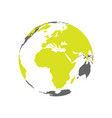 earth globe with green world map focused vector image