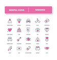 line icons set wedding vector image