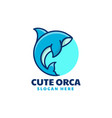 logo orca simple mascot vector image vector image