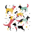 memphis dogs for the cover on notebook vector image