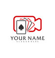 camera poker logo template creative poker logo vector image