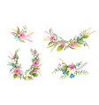 flowers wreath and arrangements collection vector image