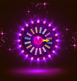 neon colorful fortune wheel purple background vector image vector image