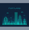 portland oregon usa linear art style city vector image vector image