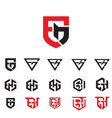 egh letter based monogram combination symbols vector image vector image