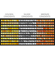 bronze gold and silver gradient set vector image