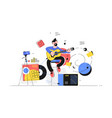 man playing electric guitar vector image vector image